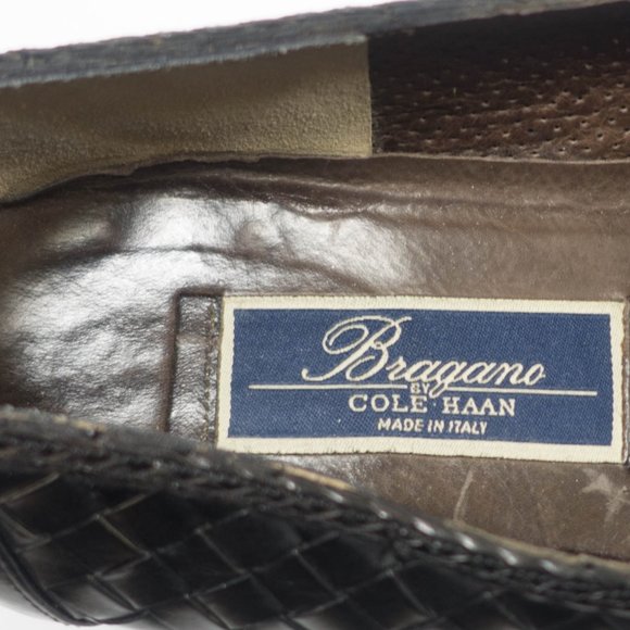 Bragano by Cole Haan Italy Made Woven Leather Tassel Loafer Shoes - Mens Size 10 main image 4